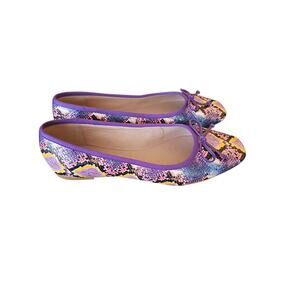 Deltan Quinn violet purple snake print flat ballet shoes sz 9.5 new $90 SH493